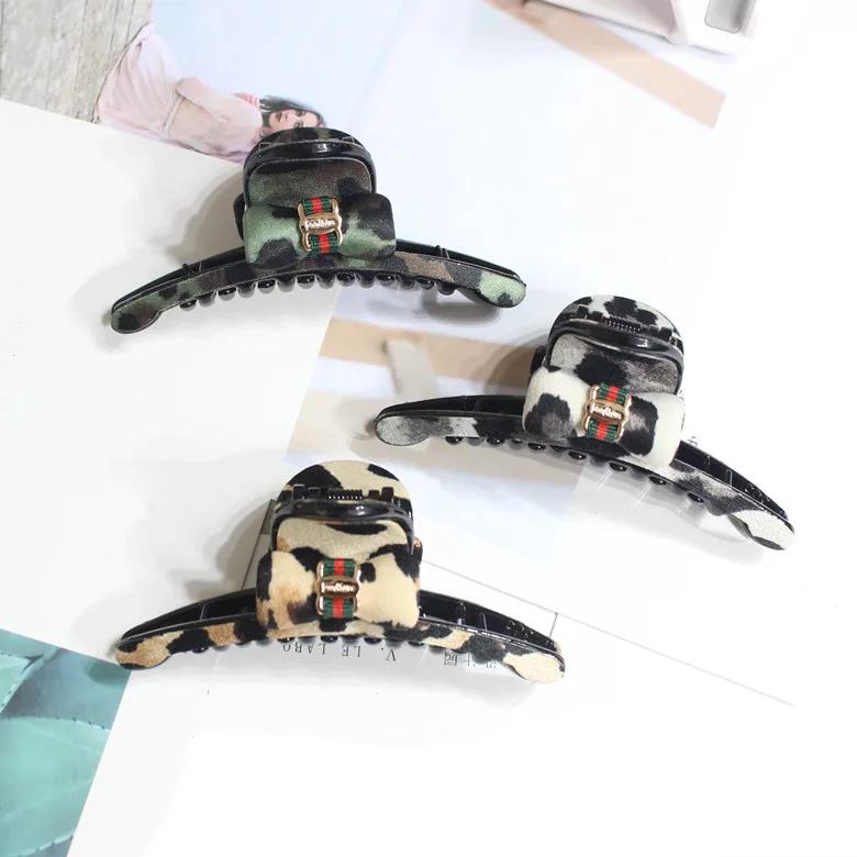 

Fashion Korean Brand Hair Clip bowknot Leopard grain Claws Clips Accessories For Women Girls Hair Crab Clamp Hairpin Headwear