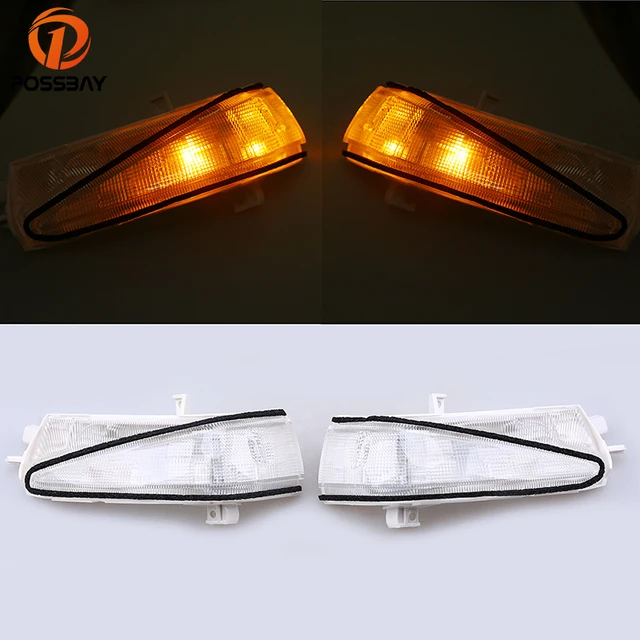 POSSBAY Car Rear View Mirror Light LED Turn Signal Lights Side Mirror