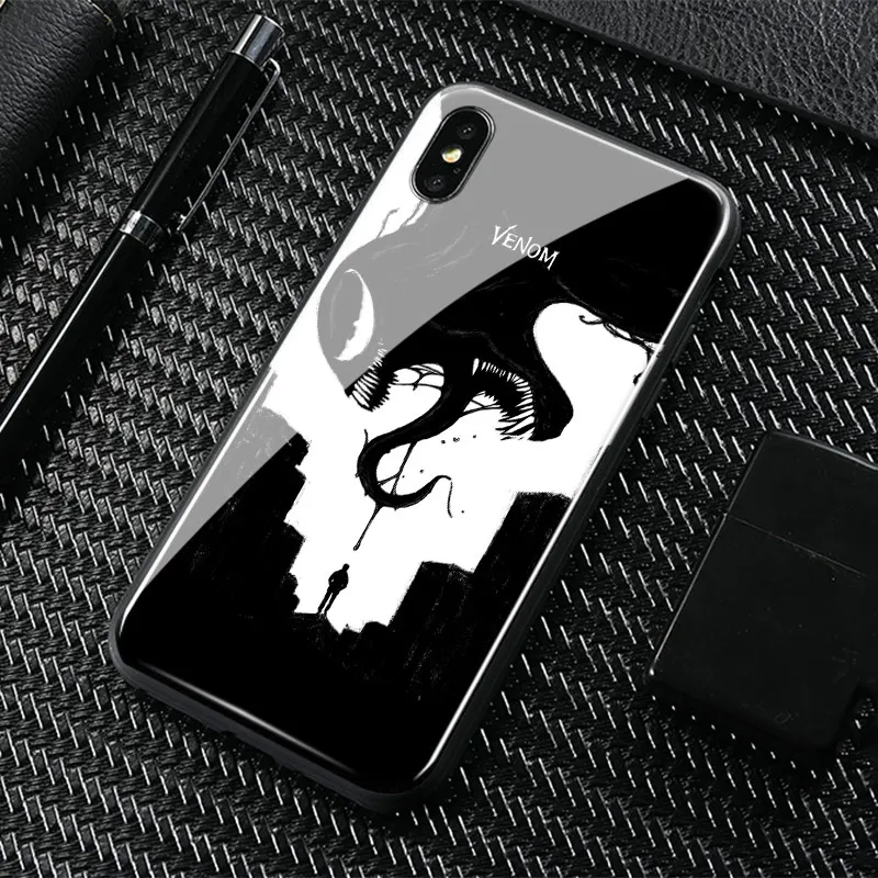 Venom дизайн плакат закаленное стекло Мягкий силиконовый чехол для телефона чехол для iPhone 6 6s 7 8 Plus X XR XS 11 Pro MAX - Цвет: AE 211
