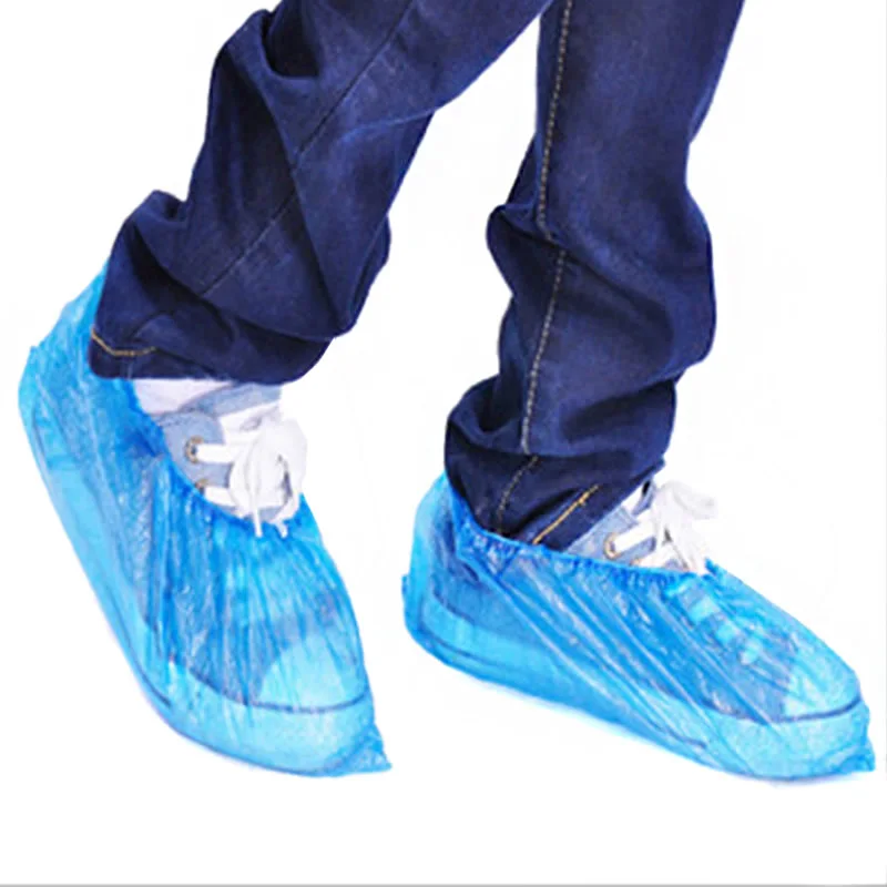 

100 Pcs/Pack Medical Waterproof Boot Covers Plastic Disposable Shoe Covers Homes Overshoes