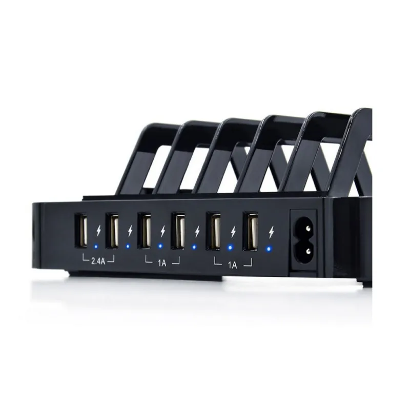 6 منافذ 8 فتحة حوض شحن USB محطة مكتب سريع شاحن Hub للهواتف الذكية أقراص الولايات المتحدة الاتحاد الافريقي المملكة المتحدة الاتحاد الأوروبي