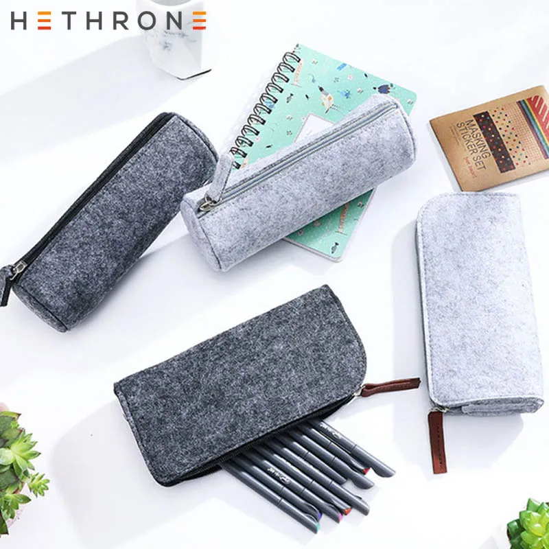 Hethrone ручной работы, ручная работа, застежка-молния записи чехол Чехол для школьная Канцелярия; Карандаш сумка серый каллиграфии гелевая ручка Карандаш Чехол расходные материалы