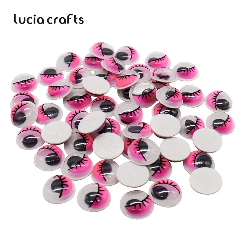 Lucia crafts 50 шт. 10 мм с ресницами Googly самоклеящиеся пластиковые глаза Скрапбукинг для