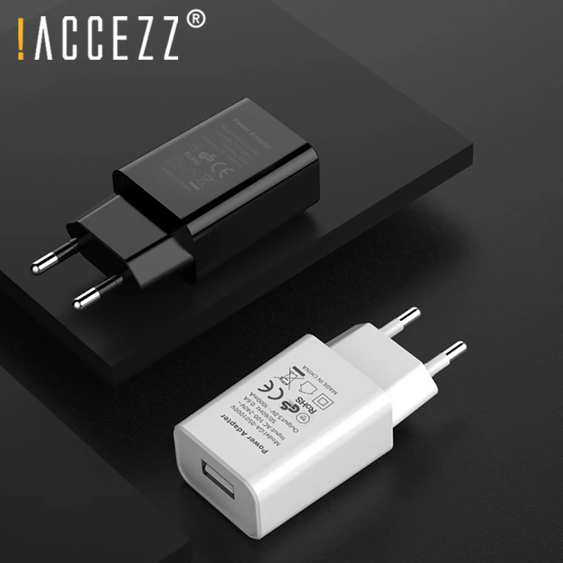 

!ACCEZZ Universal USB Charger Adapter For iphone EU Plug Mobile Phone Wall Travel Charger For Samsung S8 S9 Xiaomi Huawei 5V 1A