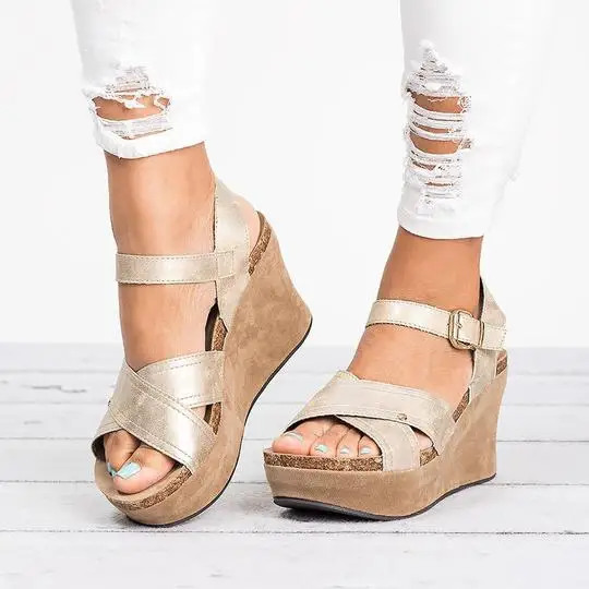 

Women Platform Sandals Wedges Shoes chaussures femme Women Slip-on Flat Sandals Mujer Summer Shoes Wedge High Heels Sandals