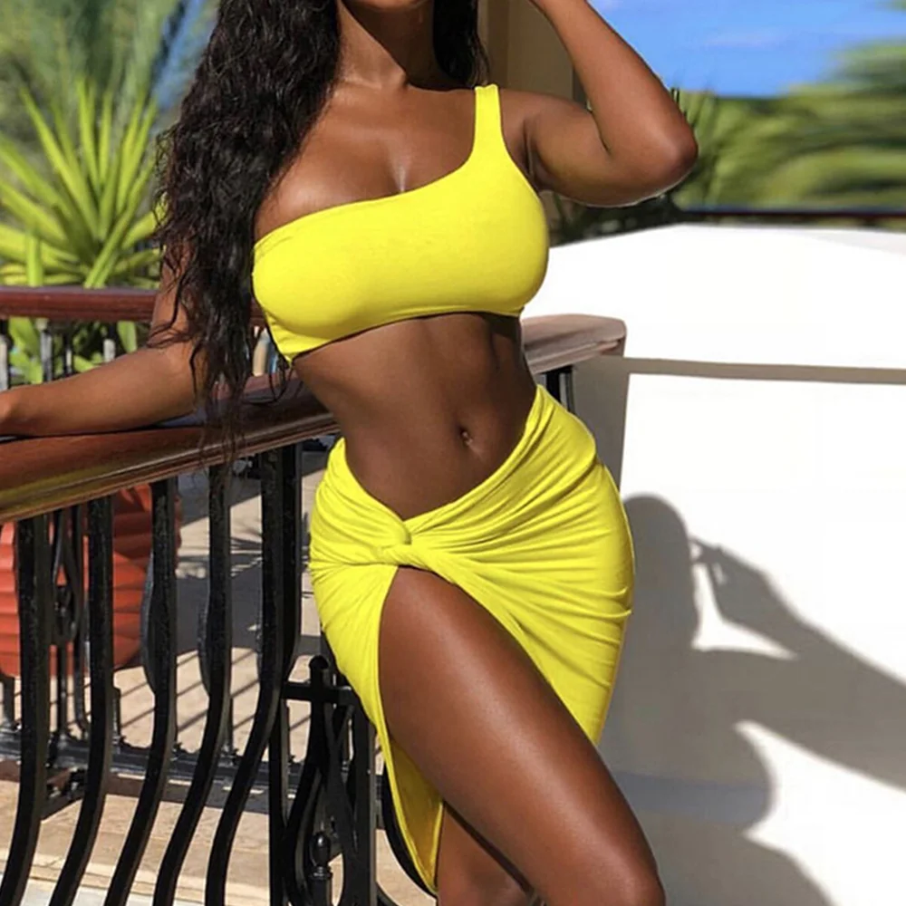 Summer Dress Women Strapless Vestidos Sexy Asymmetrical Solid One-shoulder Backless Bodycon Dress Two Piece Set Mini Dress
