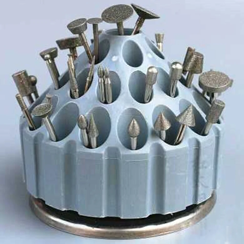 

1pc Dental Plastic Bur Holder Block Case 35 Holes 360 degree rotating storage box New type