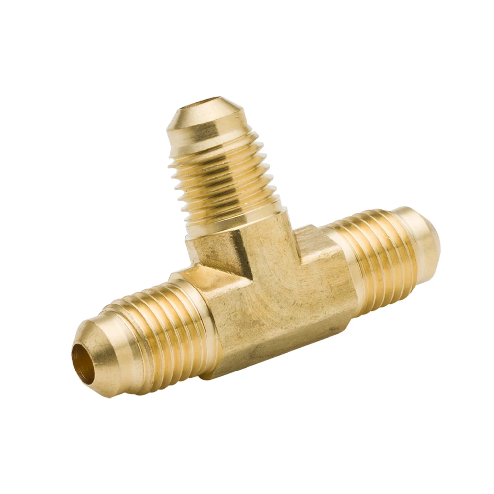 

Model(44 ) 2pcs 1/8" 3/16" 1/4" 5/16" 3/8" Brass forged Tube Hose Fitting SAE 45 Degree Flare Male Branch Tee Union Tee