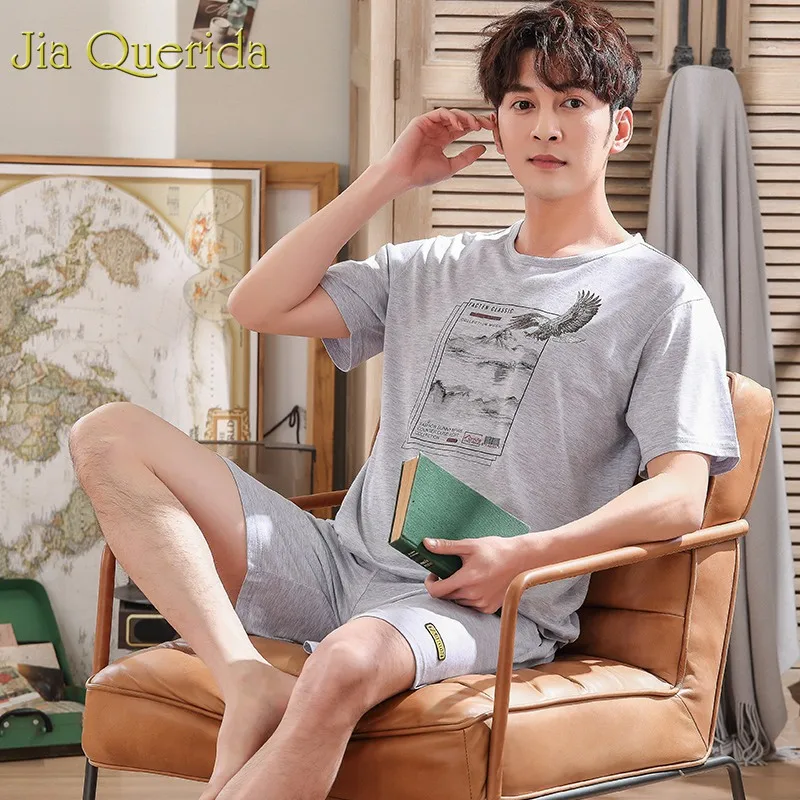 J & Q Пижама домашняя 2019 летняя новая Hombre Verano Мужская пижама хлопковая модная