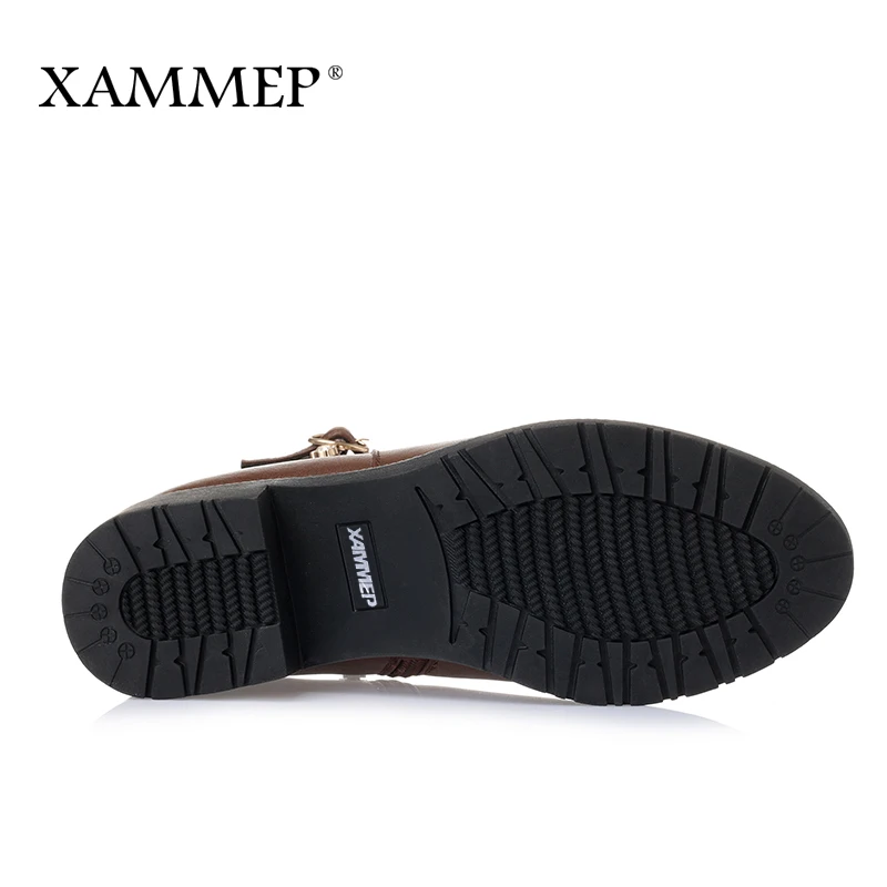 Женские зимние ботинки Xammep из натуральной кожи брендовые полусапожки шерсти на