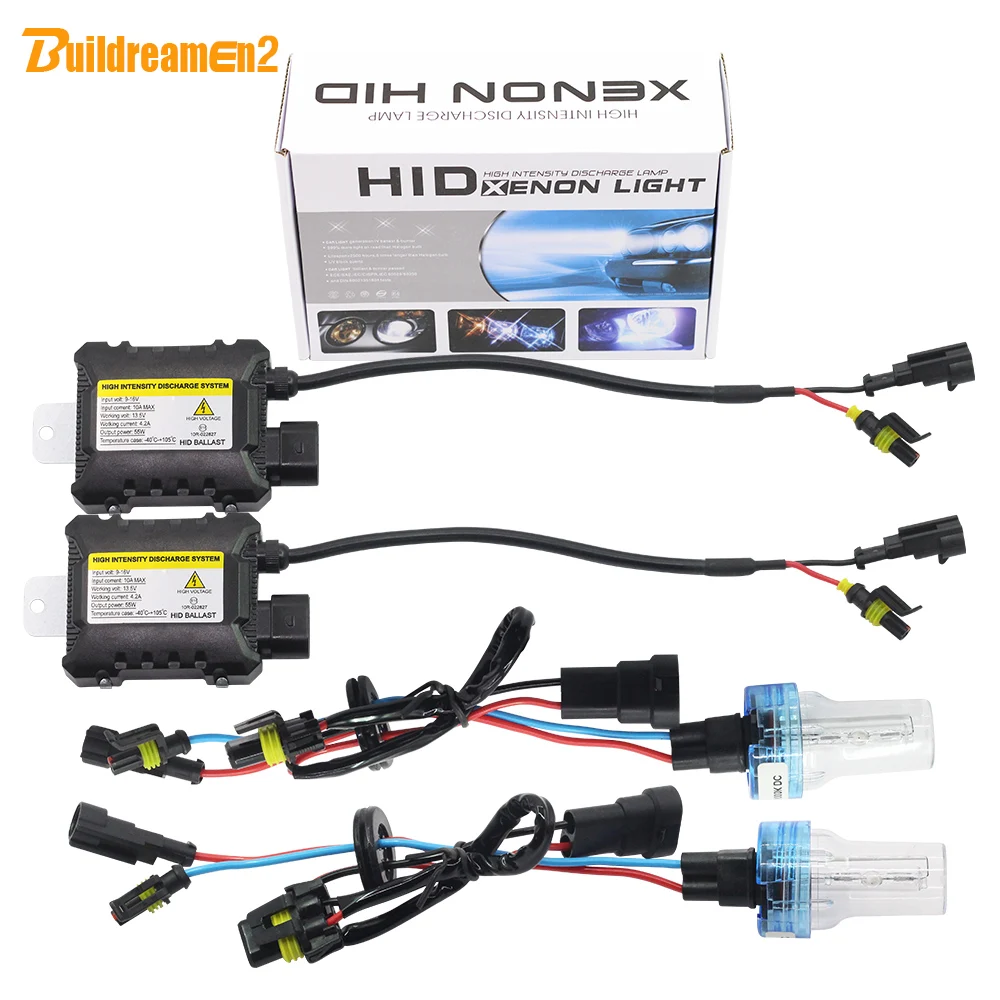 Комплект Ксеноновых Ламп Buildreamen2 55 Вт HID H1 H3 H7 H8 H9 H11 9005 9006 880/1 3000K 8000K 12 В