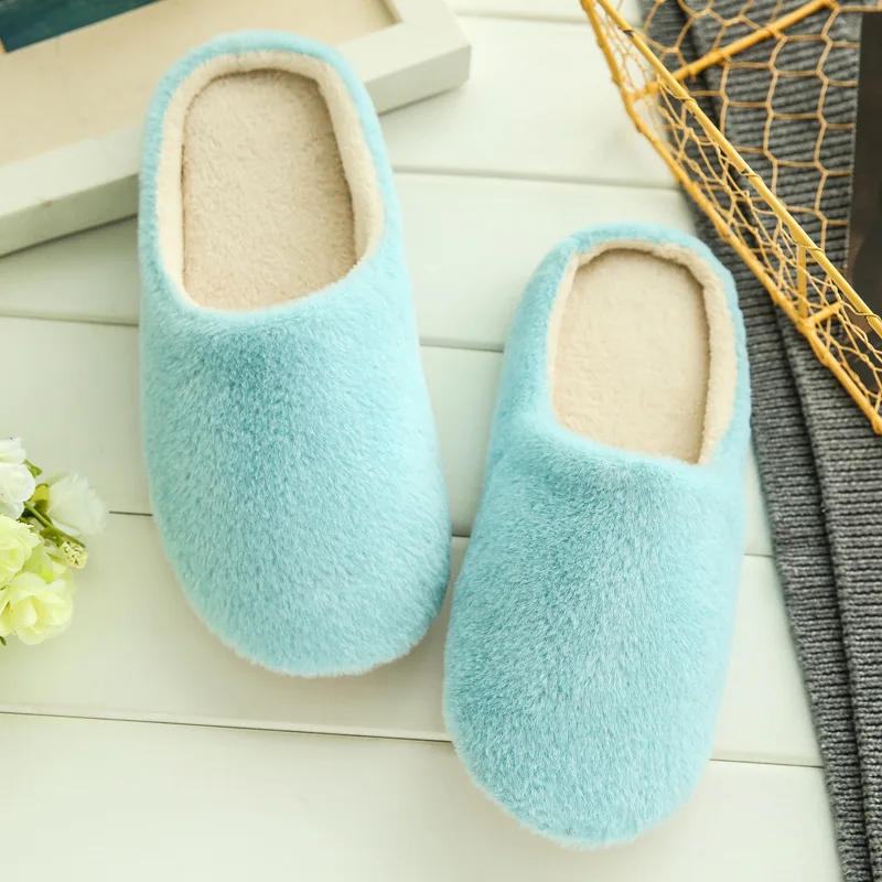 

New jade rabbit soft bottom mute Japanese slippers plain suede non-slip wood floor mute soft bottom cotton shoes