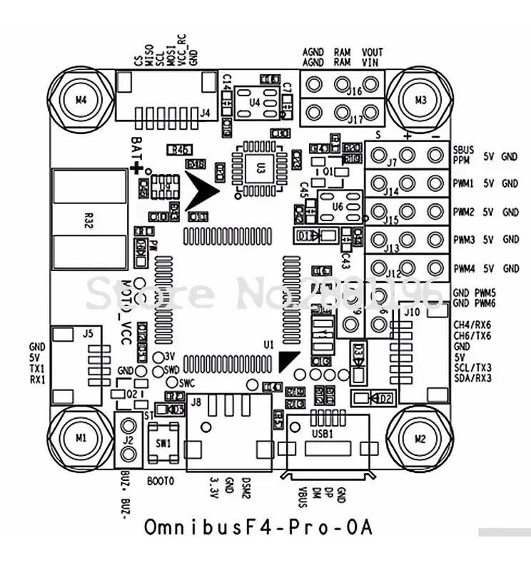 Betaflight F4 V2 PRO плата контроллера полета w/Baro Встроенный OSD с блоком питания для RC FPV Mini