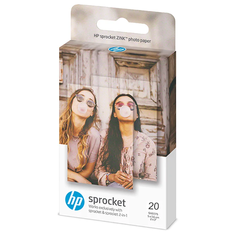 Hp Sprocket портативный фотопринтер для 5*7,6 см(2x3-дюймов) липкая Zink фотобумага легко печатать фотографии в социальных сетях