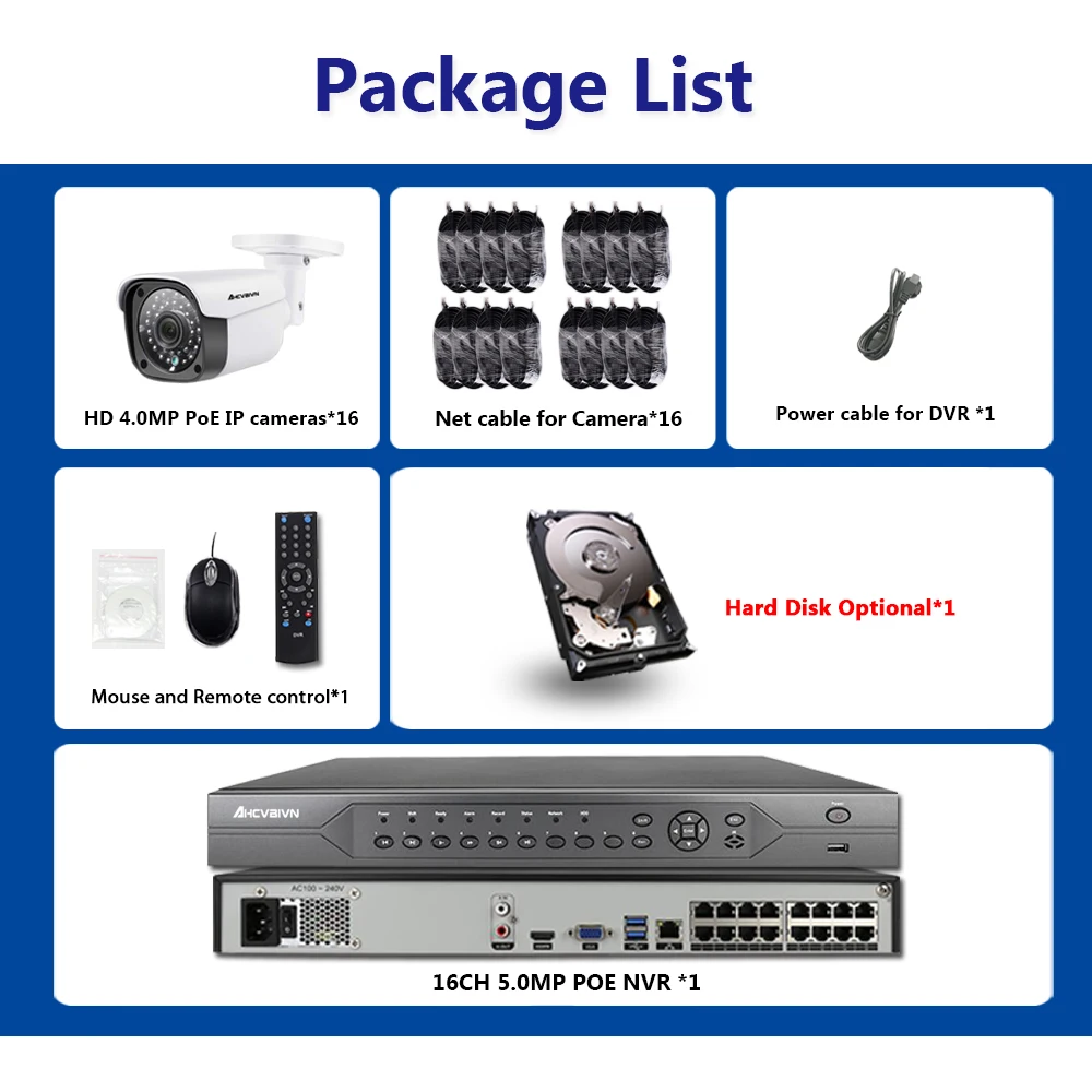 H.265 16CH 4K 5MP CCTV система безопасности 5MP HD POE NVR комплект 4.0MP пуля наружная POE IP камера P2P ONVIF комплект видеонаблюдения