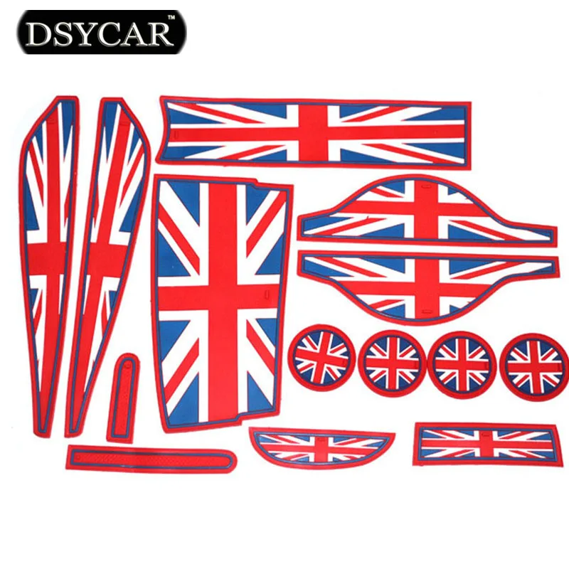 

DSYCAR 14pcs/set High Quality Gate Slot Pad Silicone Car-cup Mat Non-slip Mat Car Styling Accessories For MINI COUNTRYMAN R60