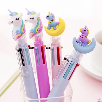 

1pcs 6 Color Ballpoint Pen Pink Unicorn Cat Claw Multicolor Marker Pen 0.5mm Creative Novelty Pens Kids Gift Papelaria Caneta
