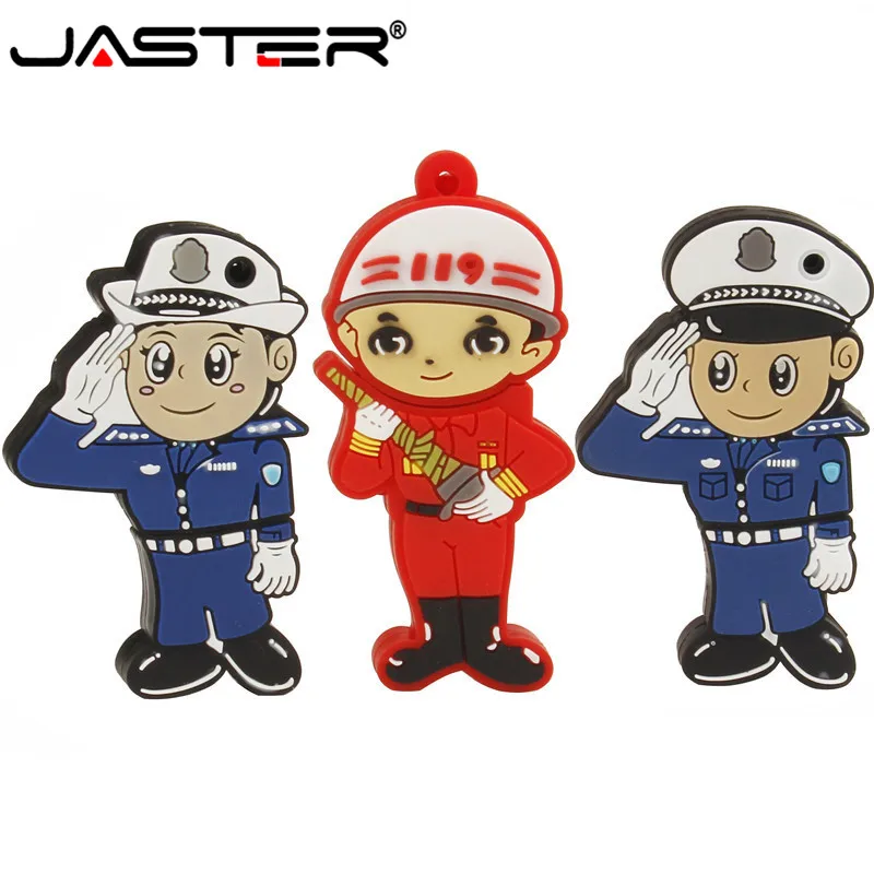 

JASTER New arrival police man usb flash drive traffice police pendrive 4GB 8GB 16GB 32GB 64GB gift memory stick