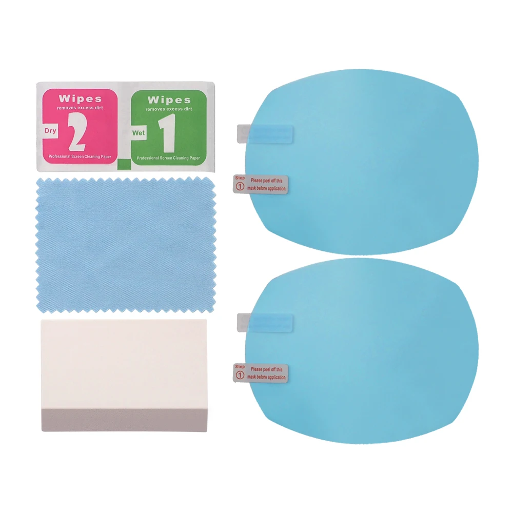 

2pcs Car Rearview Mirror Protective Film Auto Waterproof Anti Fog Rain Window Protective Sticker Clear Rainproof Film