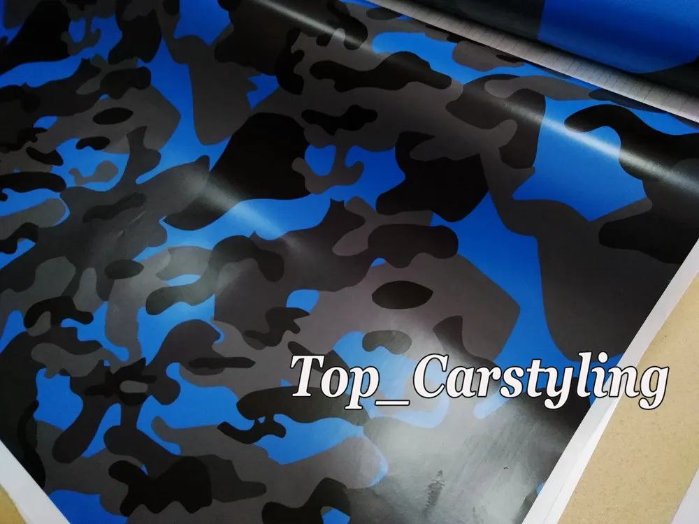 small blue camouflage car wrapping film auto covering foil stickers (6)