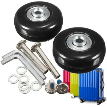 

Osmond 1 Pair Luggage Suitcase Replacement Wheels OD 43 ID 6 W 18 Axles 35 Repair Set Rubber Spinner Luggage Wheels 43X17mm