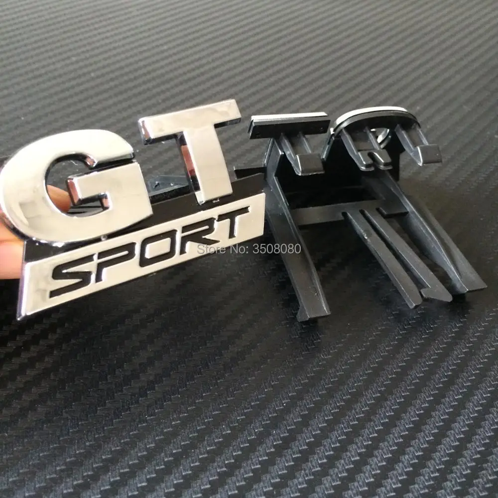 High Quality 10pcs ABS Chrome GT SPORT Front Grille Badge Emblem