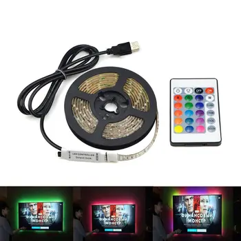 

2 Meters 5V USB RGB LED Strip Bias Light 7 Colors Changeable 5050 SMD LED Fairy Strip Light PC TV Screen Back Light with Remote