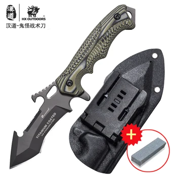 

HX DOTDOORS D-189 outdoor survival tactical knife, high sharp wild survival knife, G10 non-slip handle 440 blade knife