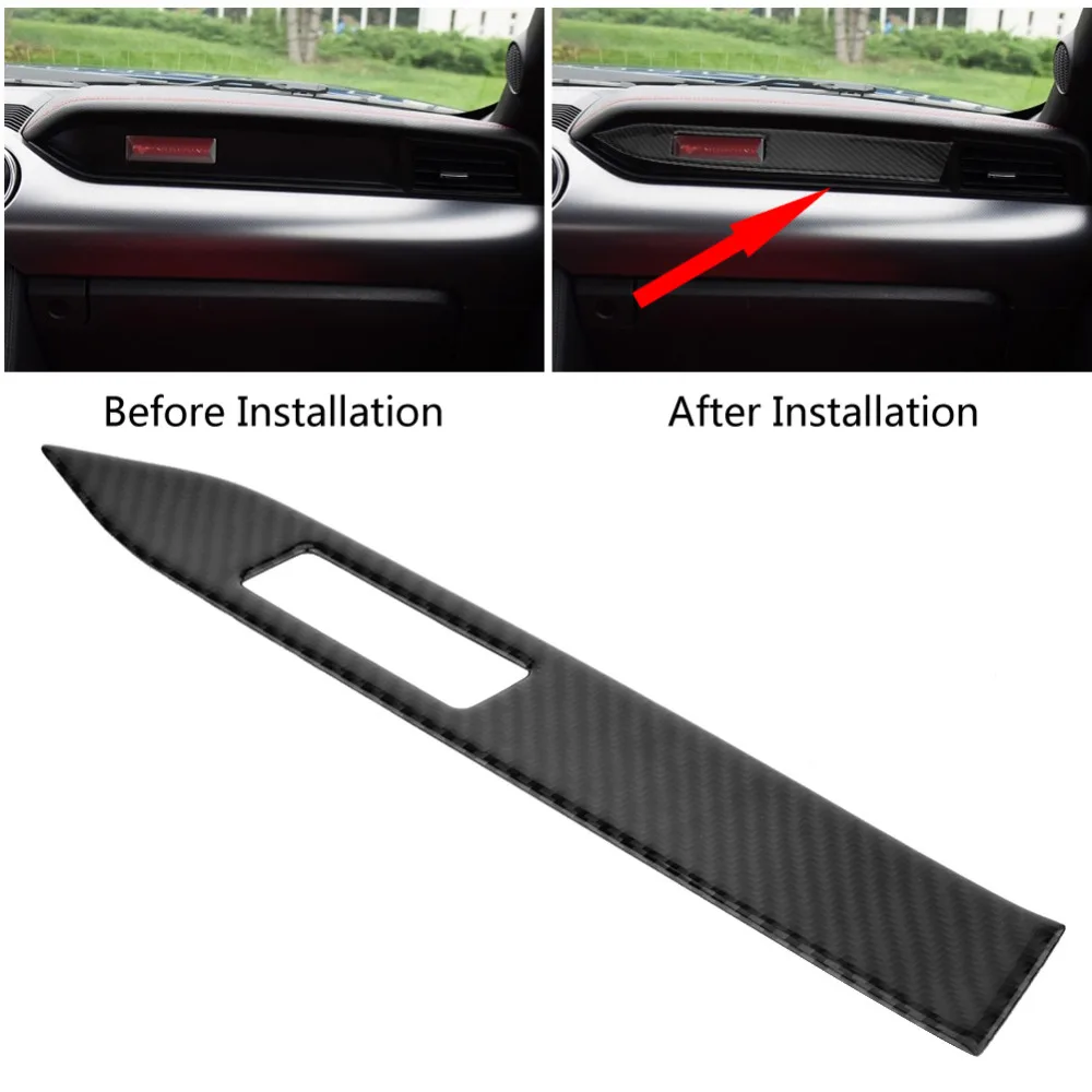 

Interior Middle Console Panel Carbon Fiber Car Interior Middle Console Panel Cover Trim Sticker for Ford Mustang 2015 2016 2017