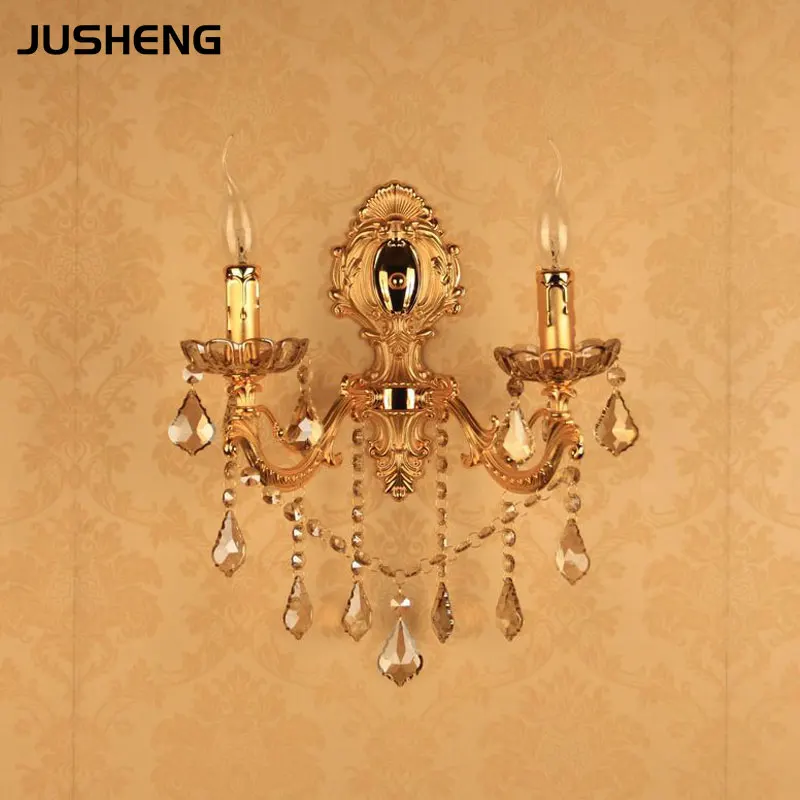 Европейский Стиль золотой настенный светильник светодиодный E14 свечи лампы