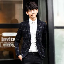 Модный весенне-осенний мужской брендовый Блейзер высококачественный сетчатый Повседневный Блейзер, пиджак, приталенный Блейзер для мужчин, большой размер M-3XL