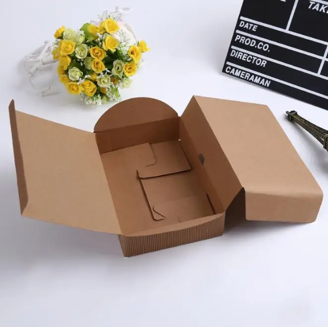 10 шт/18,2*12*5 см черный красный крафт-бумага гофрированные коробки Mooncake коробка для торта пищевая упаковка подарочная коробка