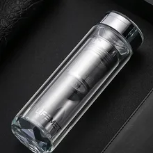 420 мл двойные стеклянные вакуумные изоляционные чашки бизнес портативные чайные разделительные чашки