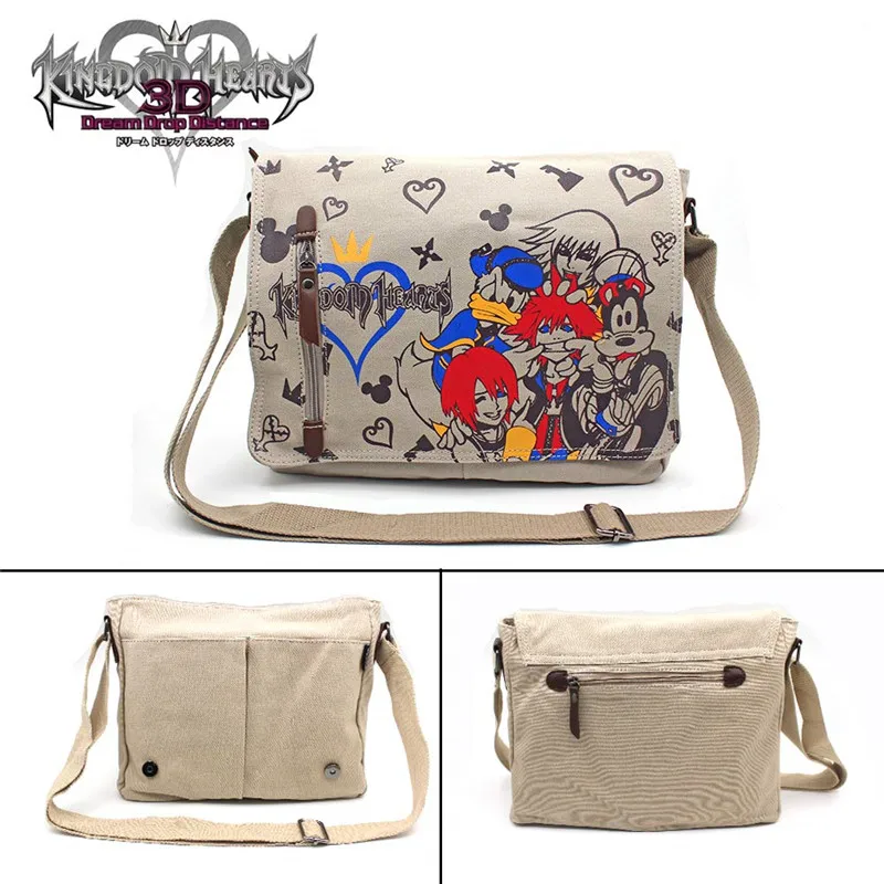 

Kingdom of Hearts Anime Messenger School Bag Shoulder Bag Cross Body Anime Cosplay Boys Girls Gifts Canvas