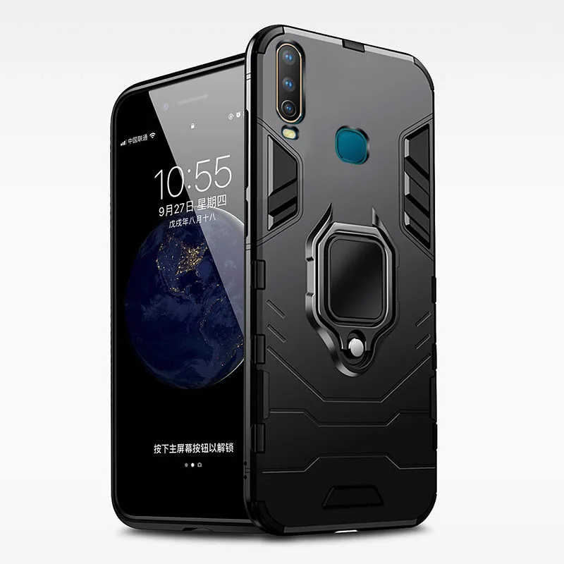 For VIVO Y19 Case Ring Holder Armor Bumper Back Cover U3 2019 Phone Finger Fundas | Мобильные телефоны и аксессуары