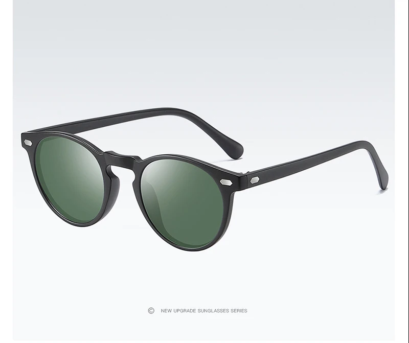 Брендовые дизайнерские очки, винтажные Поляризованные круглые зеркальные солнцезащитные очки, мужские женские классические солнцезащитные очки TR90, очки для вождения