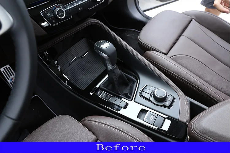 Черный ясень для BMW X1 f48- автомобиля ABS Пластик консоль из хрома Шестерни отделка для переключения передач Накладка для BMW X2 F47 для леворульных автомобилей
