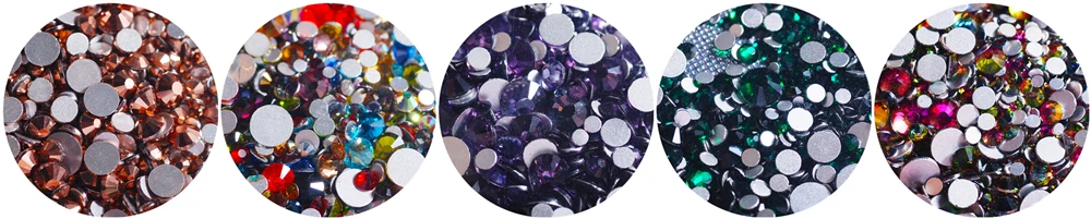 Смешанные разные размеры 1000 шт 15 популярных цветов Стразы для ногтей кристалл страз дизайн ногтей ювелирные изделия драгоценные камни камень для 3D ногтей Шарм маникюр