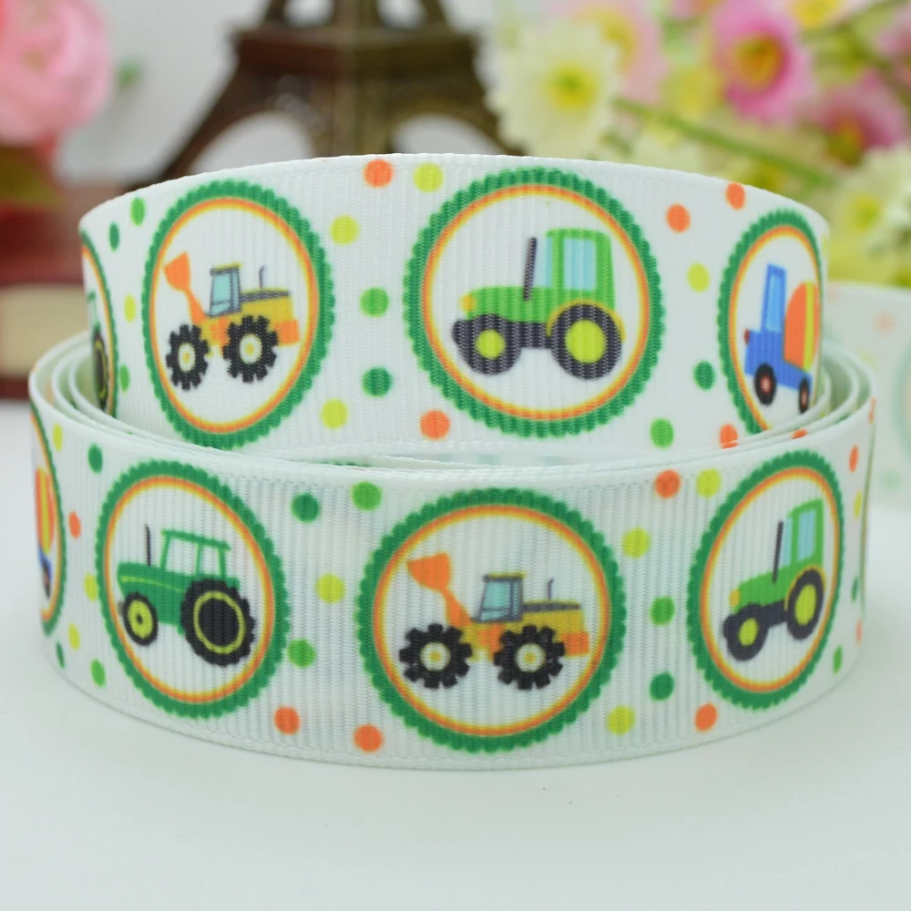DUWES 7/8 &quot22 мм JOHN DEERE сельскохозяйственный грузовик с принтом grosgrain ribbon hai rbow DIY