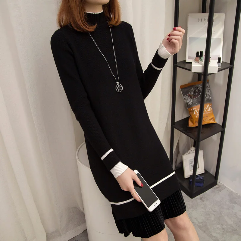 Women Turtleneck Sweater 2018 Winter Long Sleeve female Sweaters and Pullovers 4 Color Ladies Knitted oversized cashmere Sweater