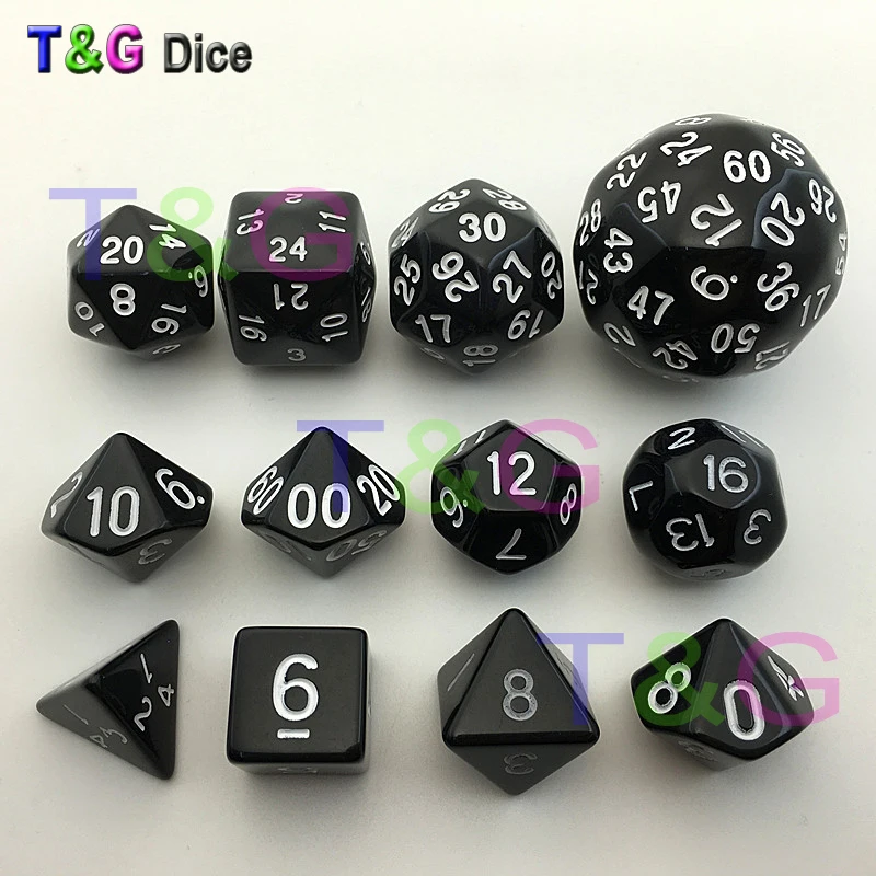 12pcs Digital Dice Set with Bag T&G High quality 3 Colors d4 d6 d8