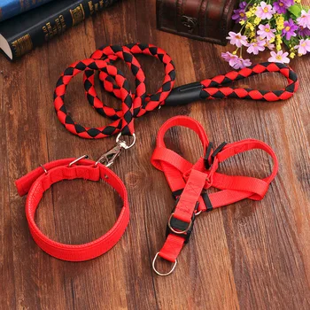 

3pcs Durable Nylon Dog Harness Collar Leash Set for Small Medium Large Dog Lead Harness Pet Dog Collar Leash Pet Dog Accessories