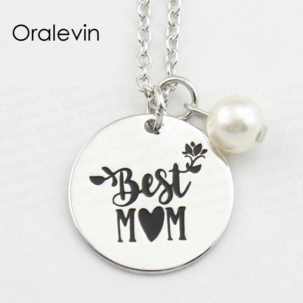 

BEST MOM Inspirational Hand Stamped Engraved Accessories custom Pendant Necklace gift hot fashion Jewelry,10Pcs/Lot, #LN735