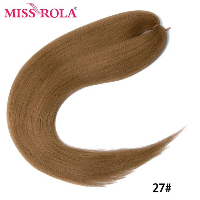 Miss Rola 22 Inch 60G Kanekalon Hair Synthetic Jumbo Braid Yaki Straight Hair Extension Pink Blonde Twist Braid Bulk Wholesale 4/27HL