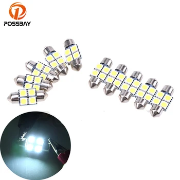 

POSSBAY 10Pcs 31mm 5050 4SMD White Micro Universal Vehicle Auto Truck SUV Car Interior Festoon Dome LED Light Bulbs Lamp DC12V