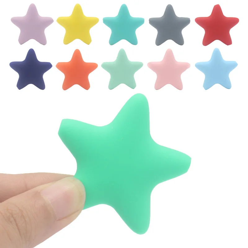 

Baby Teethers Soft Silicone Star Shape Teethers with Pacifier Clip Fashion Newborn Teething Toys BPA Free