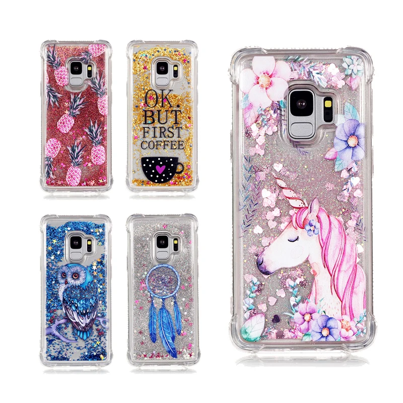 

ProElite Liquid Glitter Case for Samsung S9 S8 Plus S7 S6 Edge A5 J3 J5 J7 2017 A8 J2 Pro 2018 Clear Soft TPU Shockproof Shell