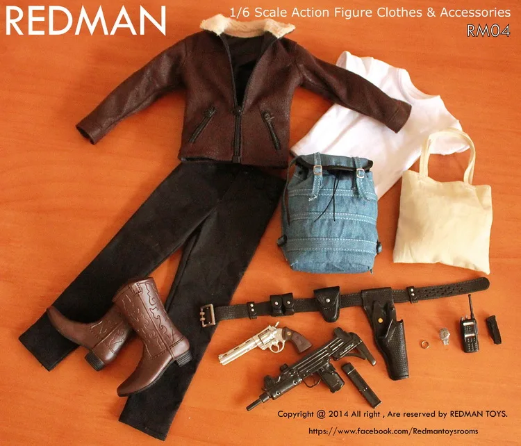 

[ESTARTEK] REDMAN RM04 1/6 The Walking Dead Sheriff Officer Rick Leather Costume Suit for 12" Collectible Action Figure DIY