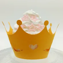 Лазерная резка 100 шт. Корона полый торт Бумага лайнеры чашки выпечки сдобы Кухня кекс Чехол торта 5z-sh166