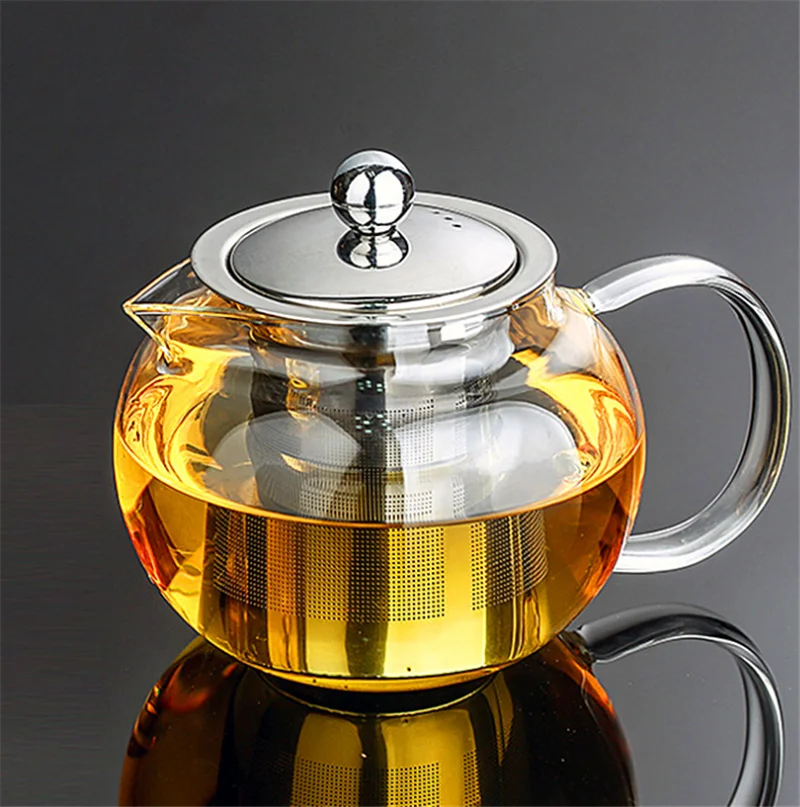 Arshen прочный 3 размера термостойкий стеклянный чайник цветочный чайный набор пуэр Чайник Кофе чайник удобный с отделением для заварки дома
